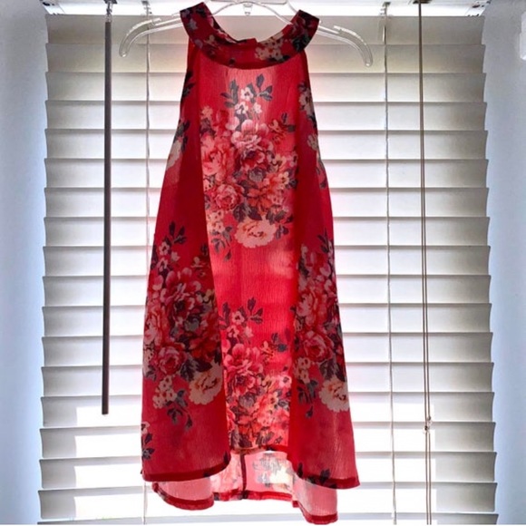 Floral Halter Button Closure Blouse - Picture 1 of 9